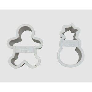 Fox Run Gingerboy & Snowman Cookie Cutter Set of 2 play dough READ